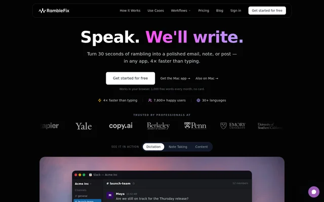 RambleFix website screenshot