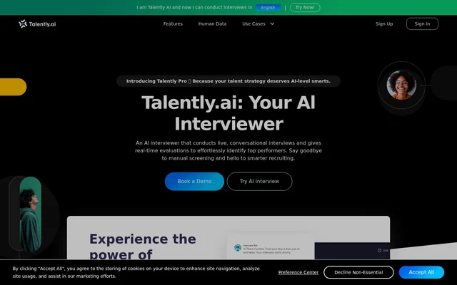 Talently.ai website screenshot