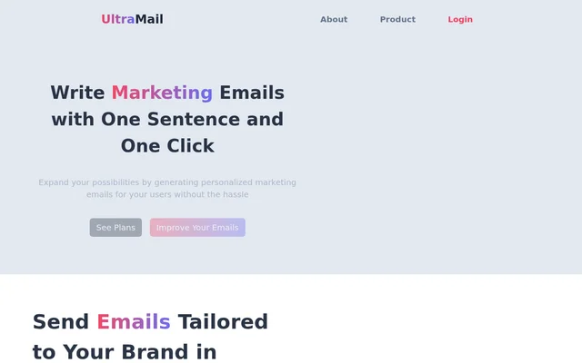 Ultramail website screenshot