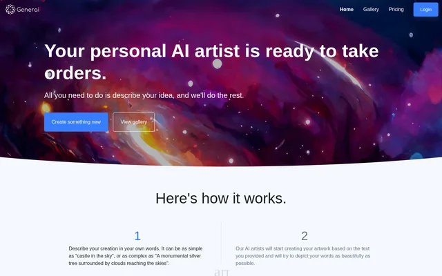 Generai website screenshot