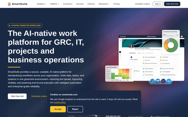 SmartSuite website screenshot