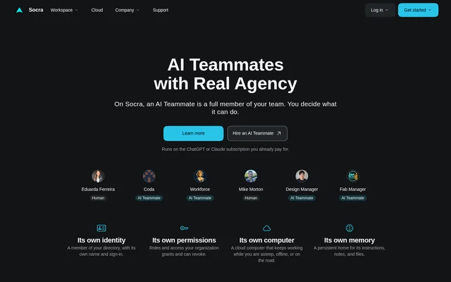 Socra website screenshot