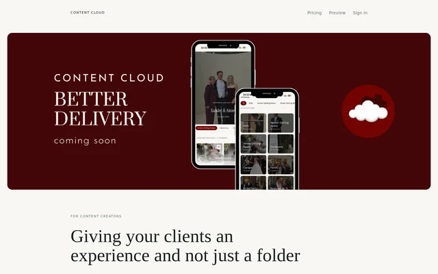 Content Cloud website screenshot