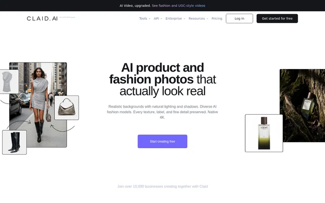 Claid.ai website screenshot