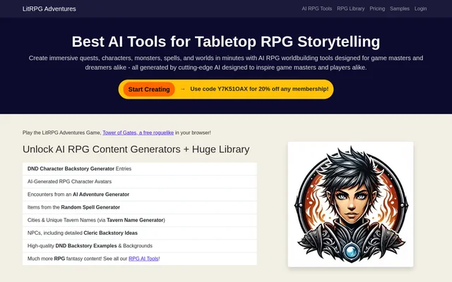 LitRPG Adventures website screenshot