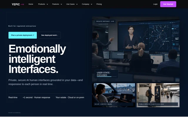 Yepic website screenshot