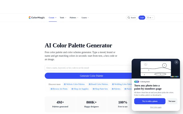 ColorMagic website screenshot