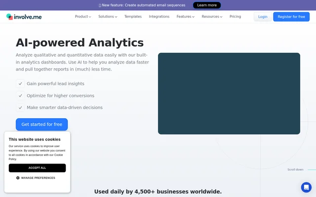 Involve.me website screenshot