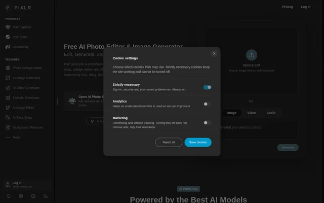 Pixlr website screenshot