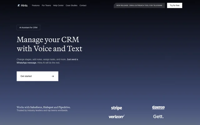 Hints website screenshot