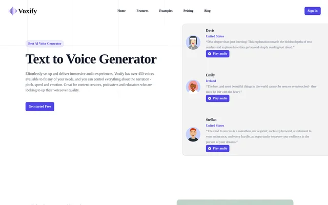 Voxify website screenshot