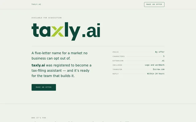 taxly.ai website screenshot