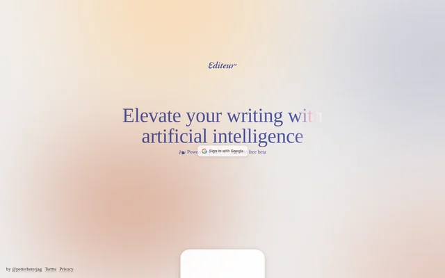 Editeur website screenshot