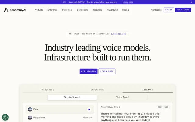 AssemblyAI website screenshot