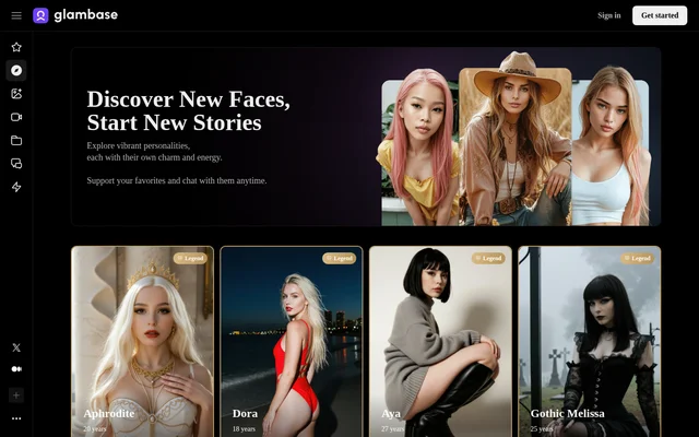 Glambase website screenshot