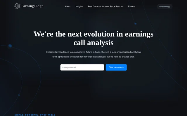 EarningsEdge website screenshot