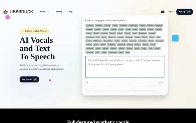 Uberduck website screenshot