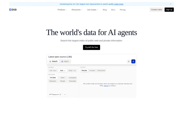 Metaphor website screenshot