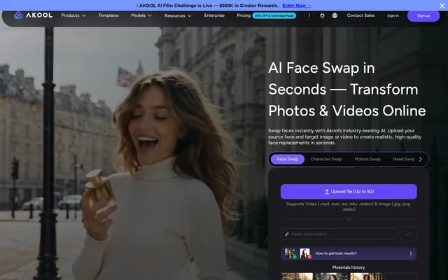 Face Swap website screenshot