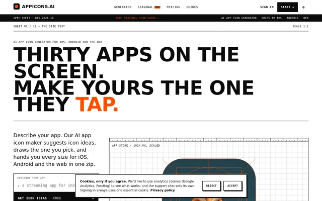 Appicons.ai website screenshot