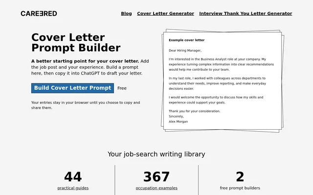 Careered AI website screenshot