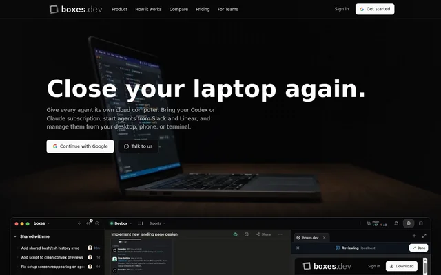 boxes.dev website screenshot