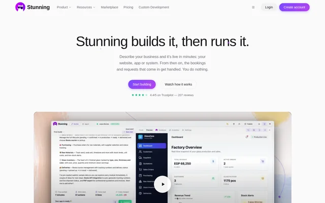 Stunning website screenshot