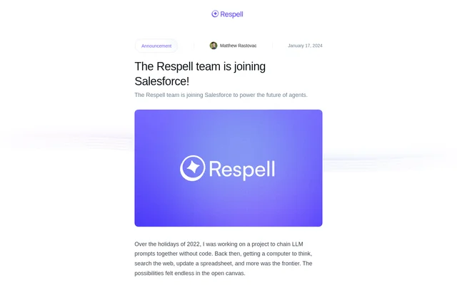 Respell website screenshot