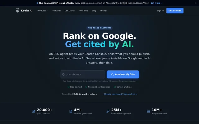 Koala AI website screenshot