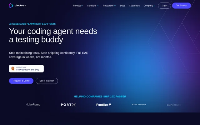 Checksum website screenshot