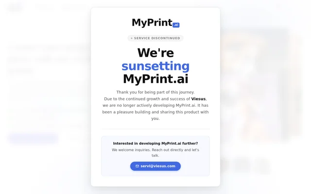 MyPrint website screenshot