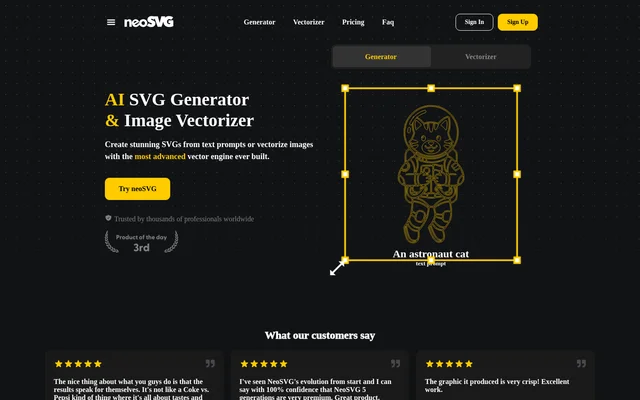 neoSVG website screenshot