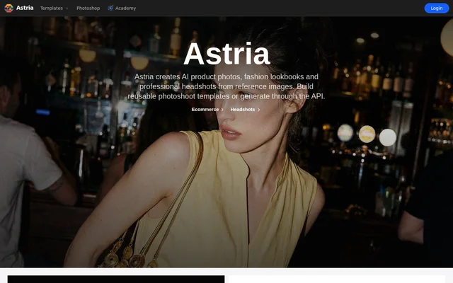 Astria website screenshot