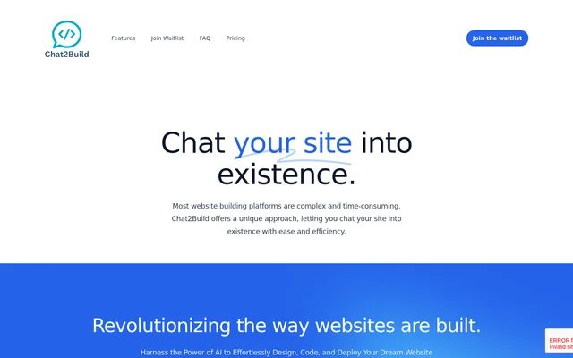 Chat2Build website screenshot