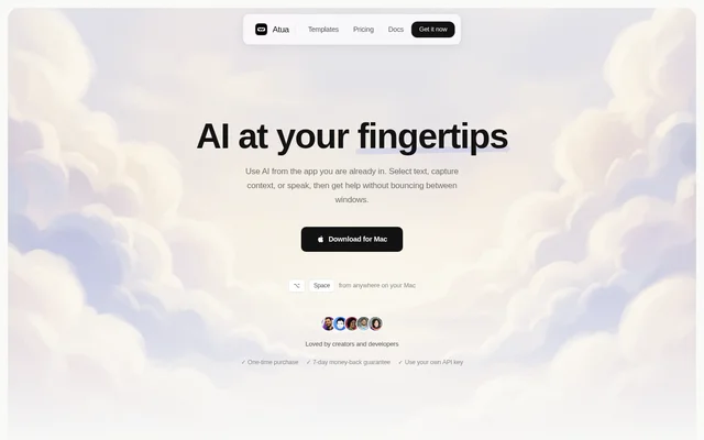 Atua website screenshot