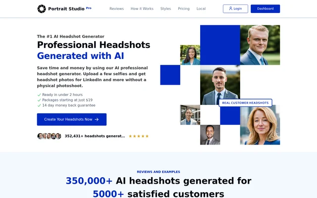 Portrait Studio Pro website screenshot