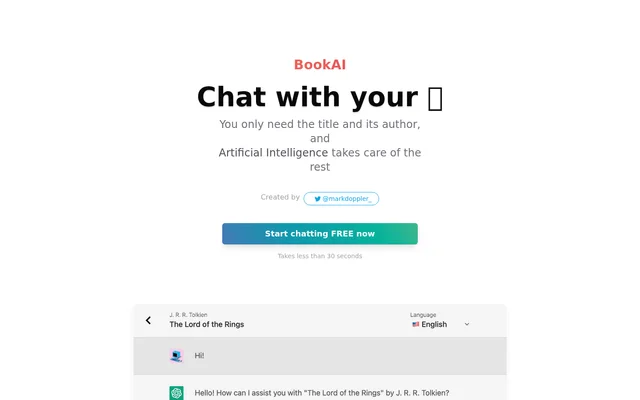 BookAI website screenshot