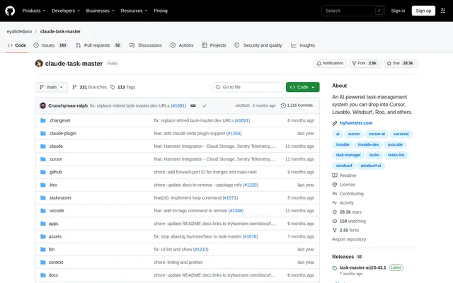 Taskmaster website screenshot