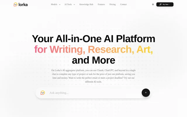 Lorka AI website screenshot
