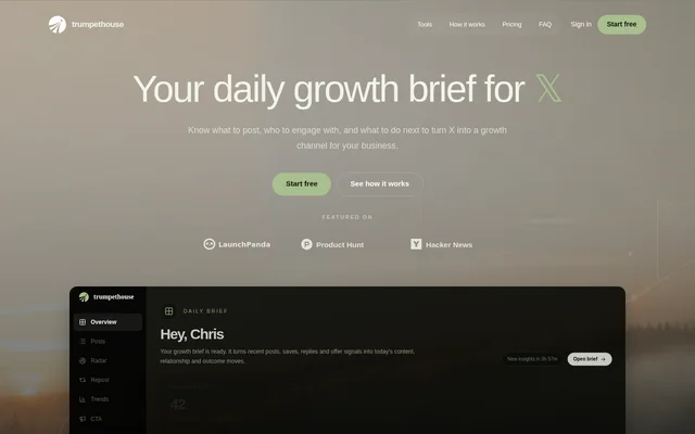 Trumpet House website screenshot