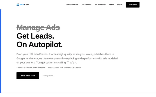 Fresho website screenshot