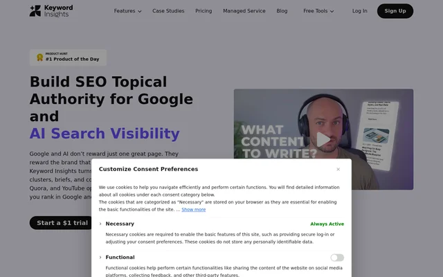 Keyword Insights website screenshot