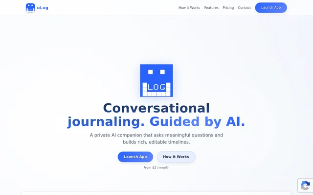 Ulog website screenshot
