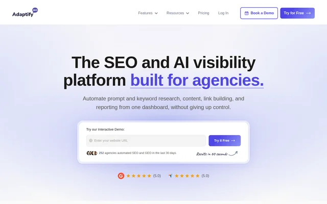 Adaptify SEO website screenshot