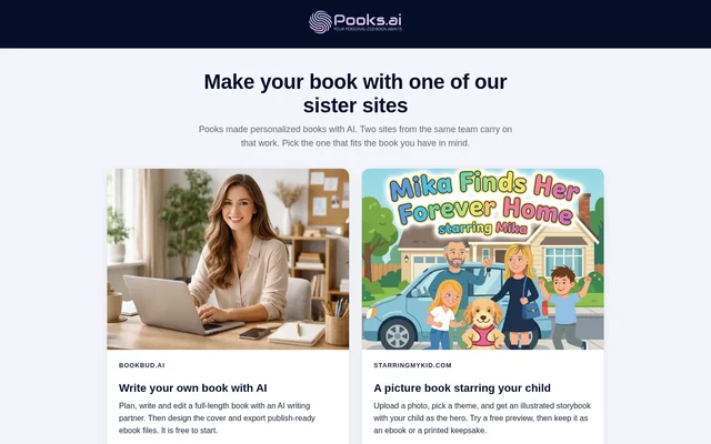Pooks.ai website screenshot