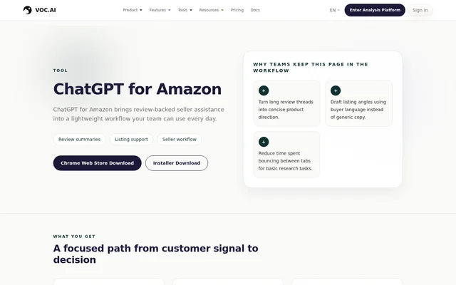 VOC AI Insight website screenshot