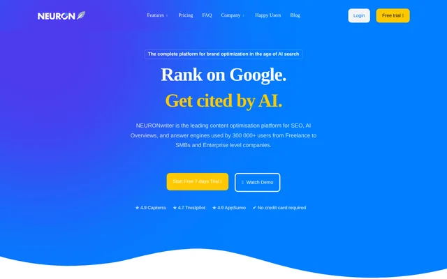 NeuronWriter website screenshot