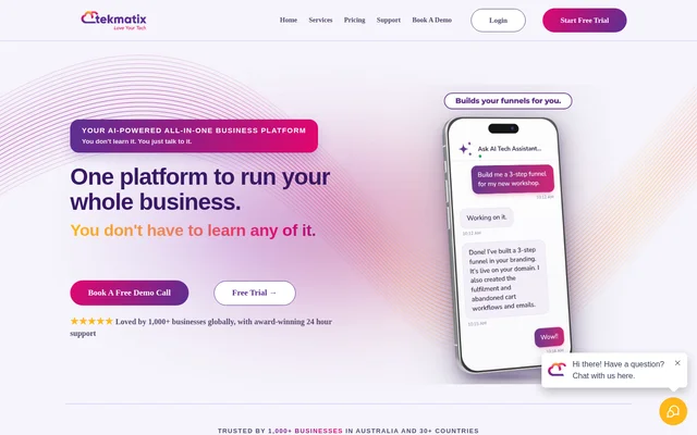 Tekmatix website screenshot