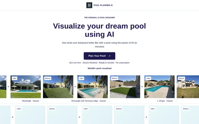 Pool Planner AI website screenshot