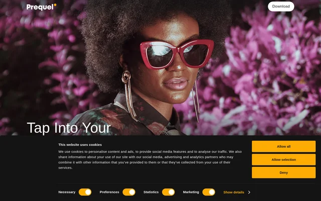 Prequel website screenshot